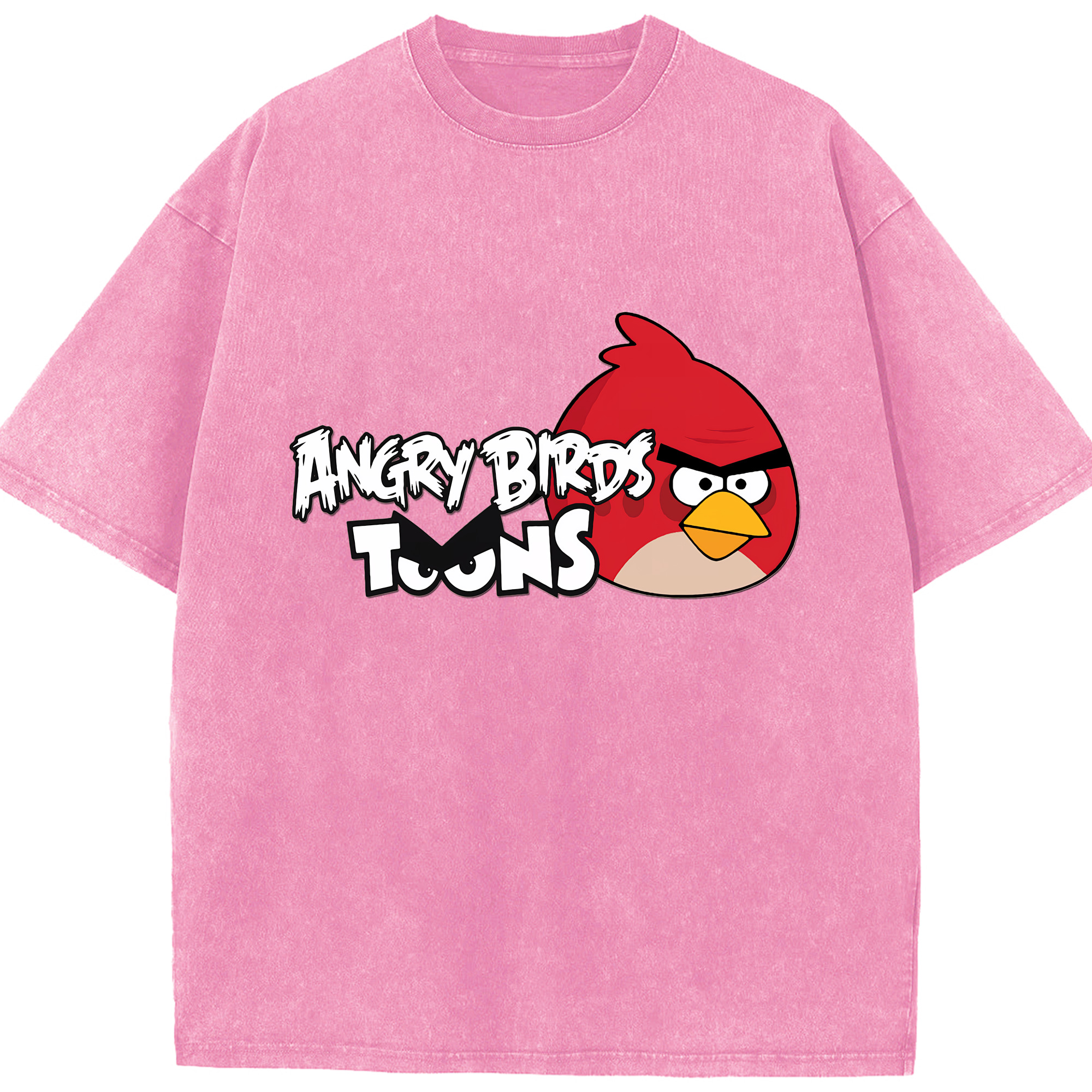 （画像用） Angry Birds アングリーバード 綿100% ヴィンテージ風 半袖Tシャツ（フロントプリント）